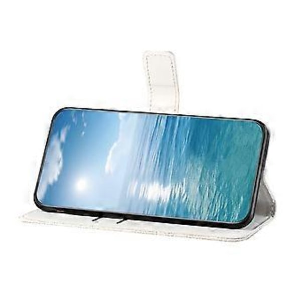 Etnisk Stil PU-etui til Motorola Moto E14 (Hvid)