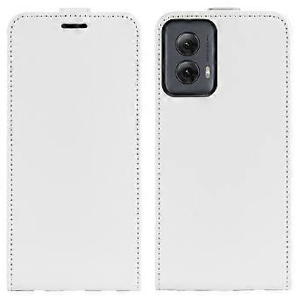 R64 Lodret Flip Læderetui Til Motorola Moto G Power 5G 2024 (Hvid)