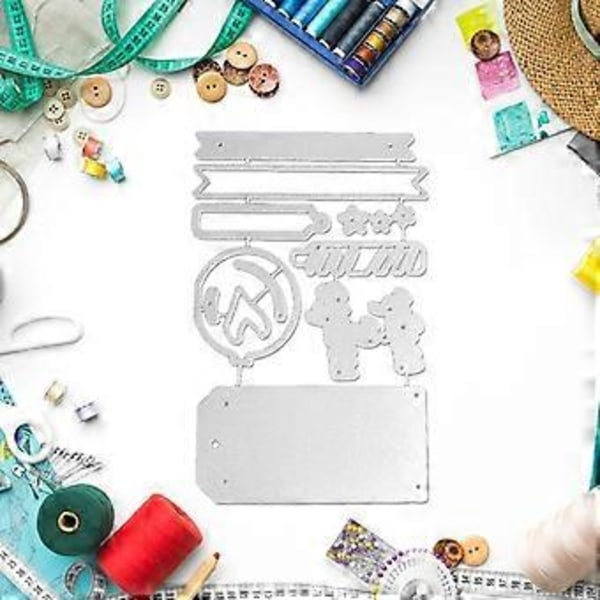 Fødselsdagsetiket Metal Skæreforme Håndlavede Håndværk DIY Scrapbooking Prægning