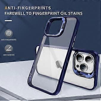 For iPhone 15 Pro Max Deksel Linseramme Støtteben TPU+Akryl Anti-fall Telefondeksel (Stil C)