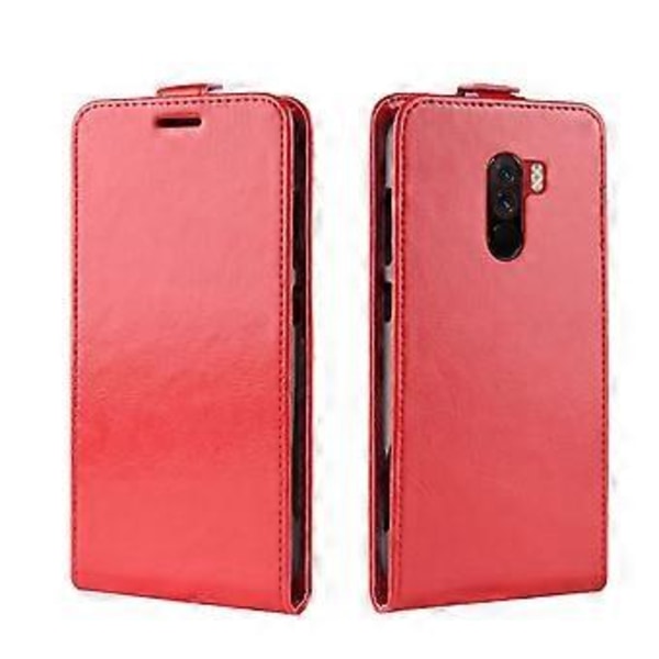 Crazy Horse Vertikalt Flip Kortfodral Läderfodral för Xiaomi Pocophone F1/Poco F1 (Indien)