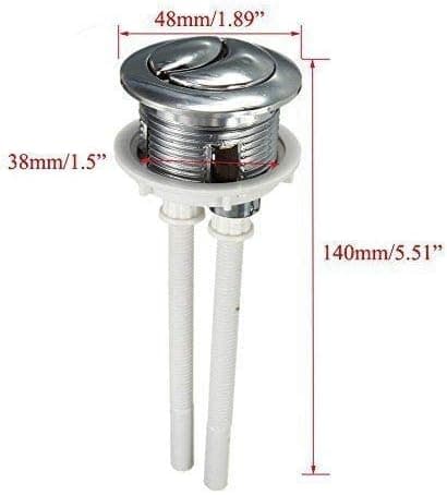 38 mm dobbelt trykknapp for toalett spyling krom høytrykks