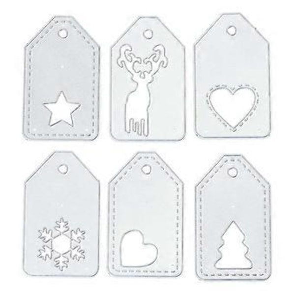 6 STK./Sæt Stencils Håndværk Snefnug Udskæring Jul Skærestencils Papirskæringsforme