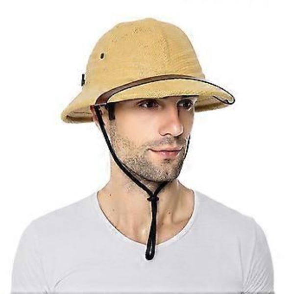 Pith Cosplay Hatt Handgjord Stråhatt Elegant Solhatt Överraskningspresent till Flickvän för Semestrar Fransk Stil Ljusgul (Ljusgul)