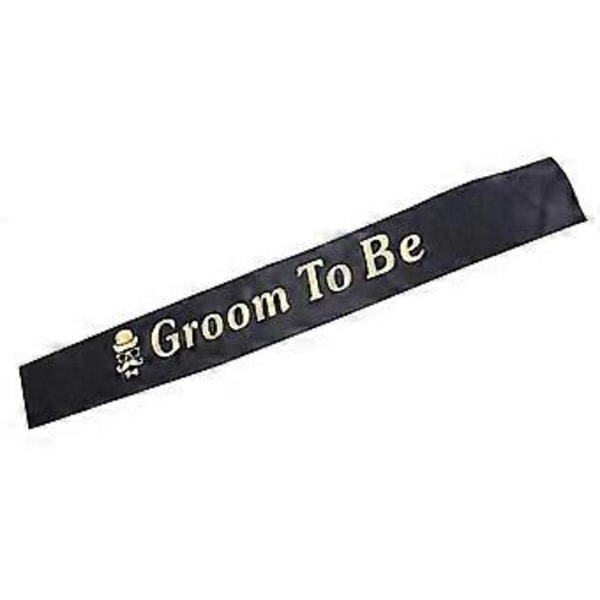 Stof Groom to Be Skærf Bånd Bachelor Polterabend Festartikler Sort