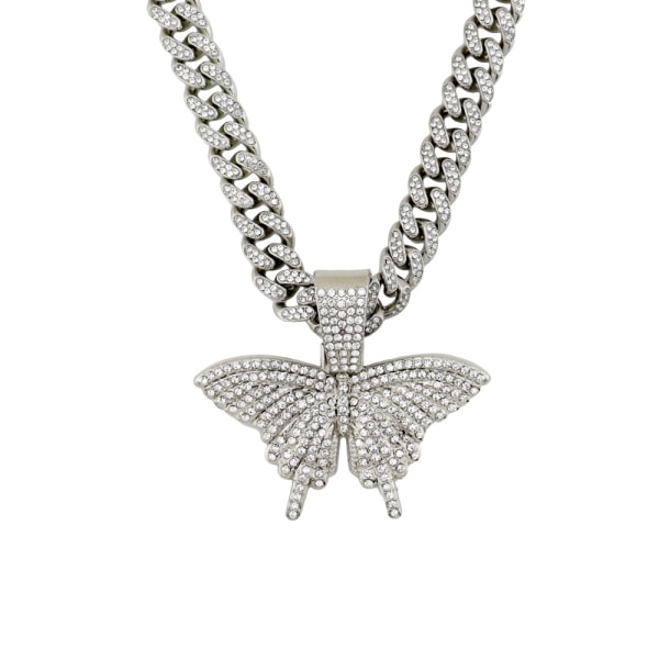 Crystal Butterfly Choker Halsband Rhinestone hänge Necklace