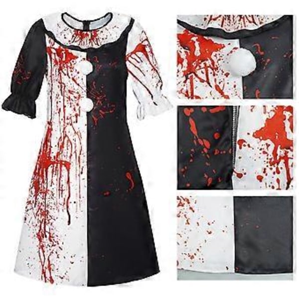 Terrifier 2 Art the Clown Cosplay Blodplettet Jumpsuit Voksen Unisex Halloween Karneval Kostume Dragter Fancy DressL Kvinder