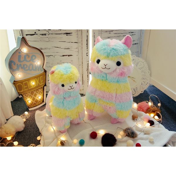 Knusblød Fyldt Legetøjs Llama Regnbue Alpaca Dukke Lam Fyldt An