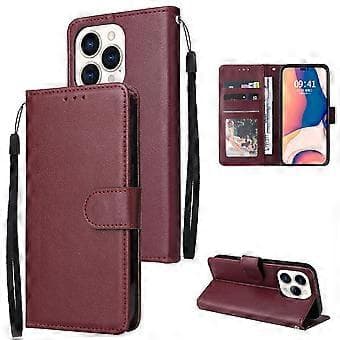 Til iPhone 15 Pro PU Læder Pung Mobiltelefon Stativ Etui Kortholder Stødsikkert Telefoncover (Stil E)