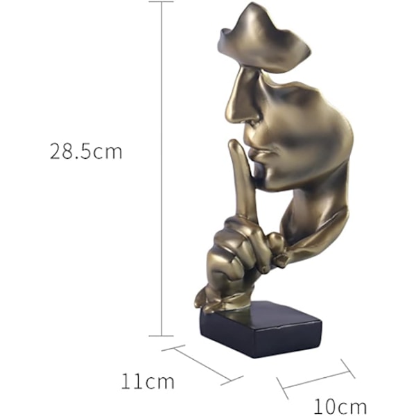 Le Silence est d'or Sculpture Ornements,Silence Statues Résine, S