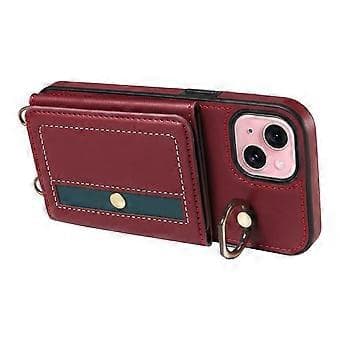 007 iPhone 15-fodral med kortficka PU-läder+TPU (Stil B)