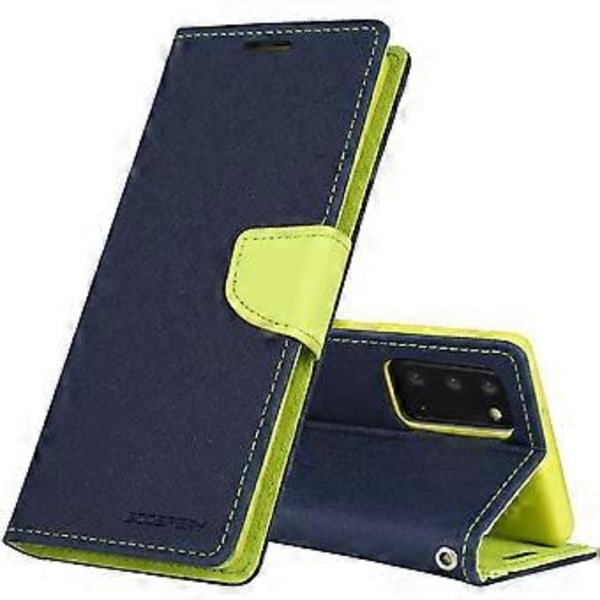 Lærveske til Samsung Galaxy Note20 (Marineblå)