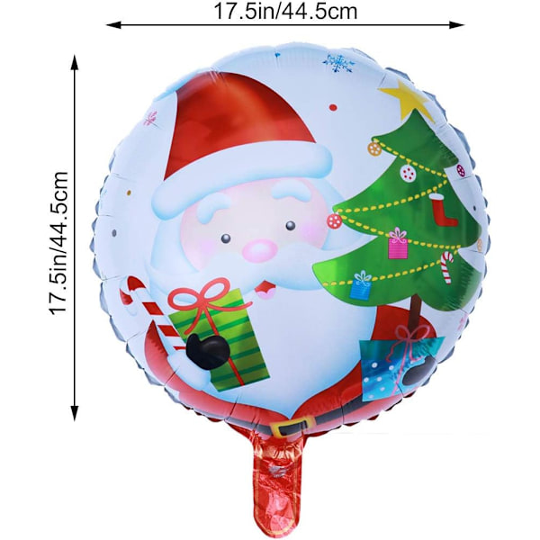 10-pack julballonger med tomtedesign, runda heliumballonger