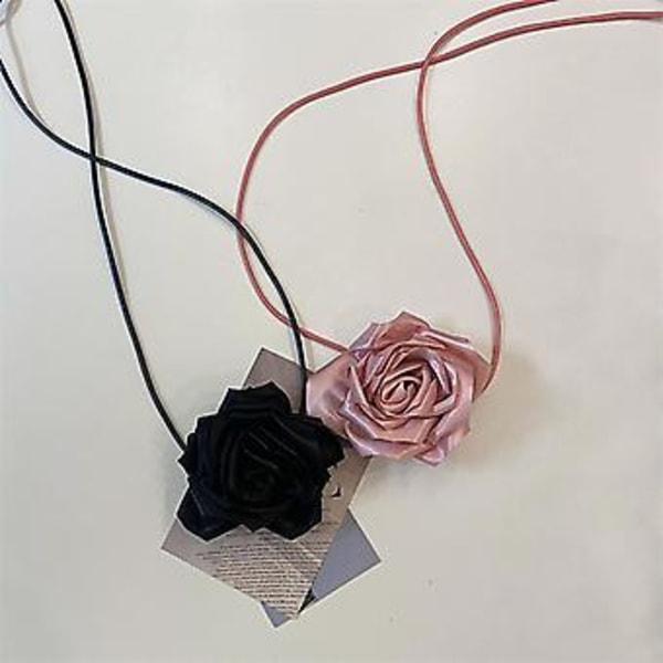Rose Halskjede for Kvinner Elegant Vev Knyttet Sløyfe Justerbart Kjede Smykker