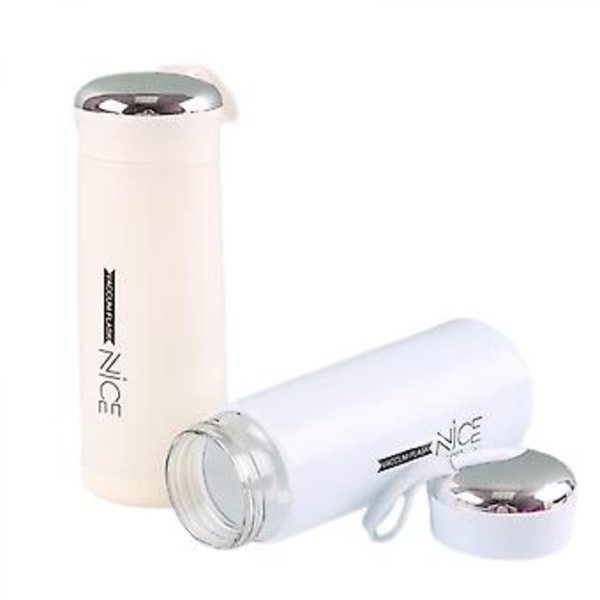 JUSCH 400ml Glas Student Bärbar Vattenkopp Business Dubbelskiktsisolering rosa(WZ1837)