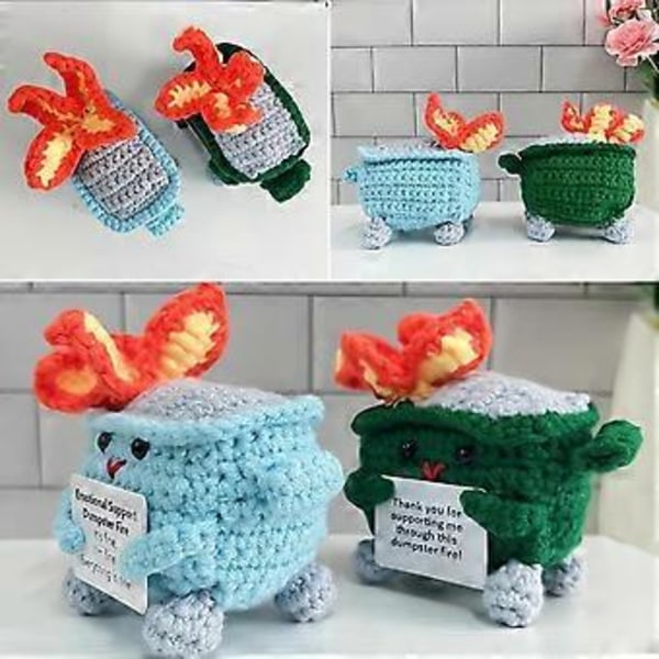 Handgjord Inspirerande Crochet Positiv Dock Söt Soptipp Eld Crochet Dock Present Kvinnor Födelsedag Ch
