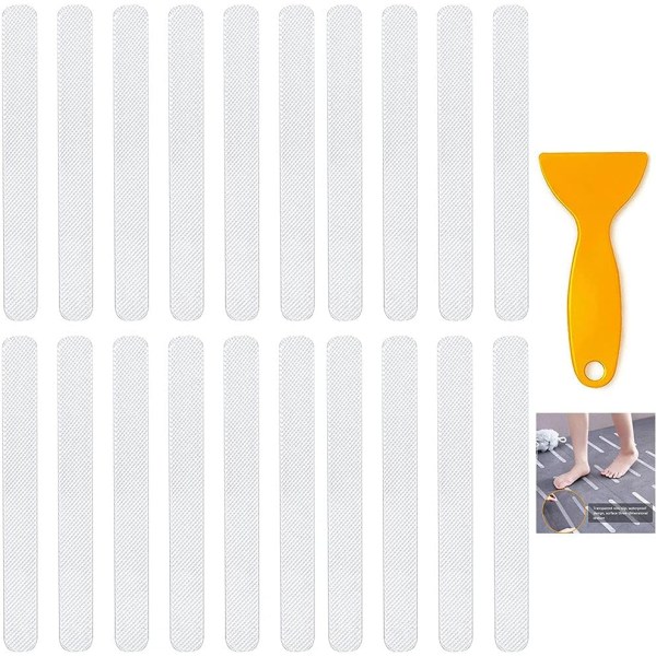 48 delar Anti-halk klistermärken Badrum Anti-Slip Strips Transparent dusch Anti-Slip Strip med skrot