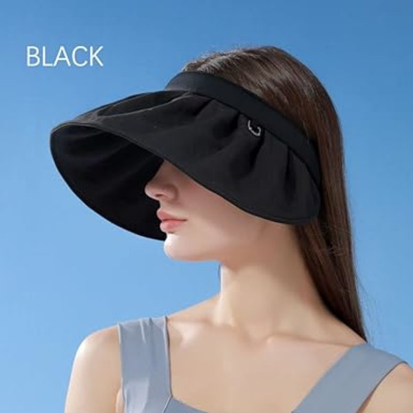 Dame Visir, Anti UV Visir Cap, Foldbar Hat, Bredskygget Strand H