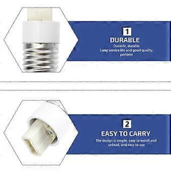 6 stk. Pære Adapter Lampefod Konvertere Lampeholder Adapter (E27 til G9)