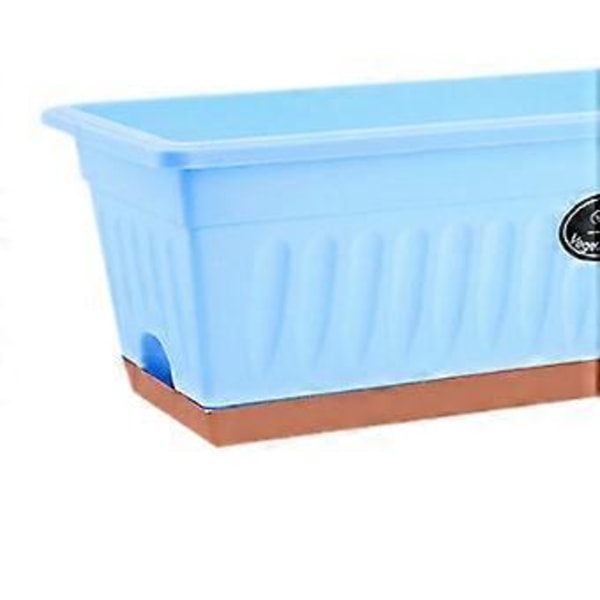 Blomlåda Fönsterlåda Grönsaksplanter Rektangel 50x19x16cm Fönsterbrädeslåda med Dräneringshål för Trädgård, Veranda Mångsidig (Blå)