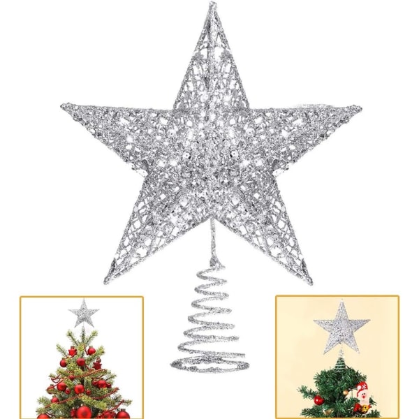 1st Silver Christmas Tree Topper, Star