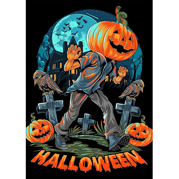 30*40cm Halloween Full 5D Diamantmålning, Diamantmålning Pumpa