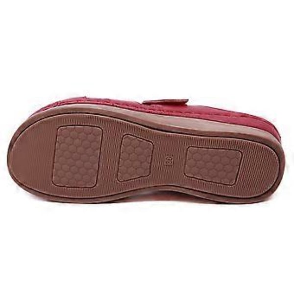 Kvinders Tykke Sål Stitch Sandaler Stor Størrelse Sommer Kile Tøfler (EU 42 Rød)