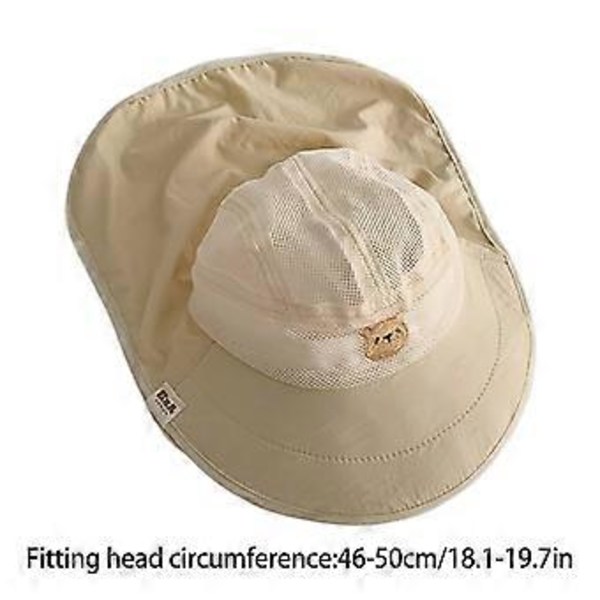 Baby Mesh Bucket Hatt Fiskehatt Mjukt Brätte Panama Hatt för Barn Unisex Nackskydd Fiskehatt Utomhusaktivitet Solhatt (Risvit björn)