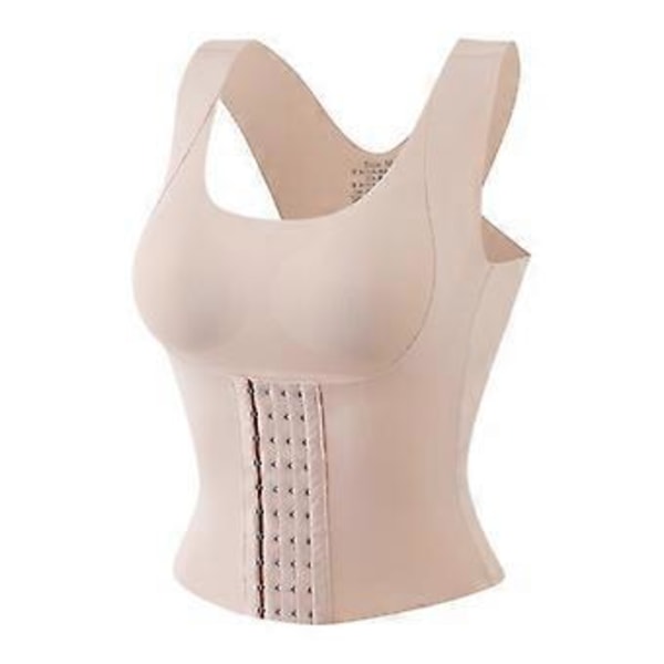 Sömlös formande BH för magen, pushup för små bröst, anti-häng BH, ryggvacker västformare med bröstinlägg (XL Hudfärg)