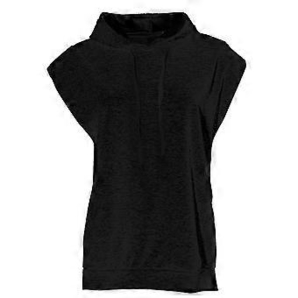 Ærmeløs Hættetrøje Tunika Top Skjorte Casual Hætte Sweatshirt Vest Mode Overtøj Tanktoppe Sort S(S Sort)