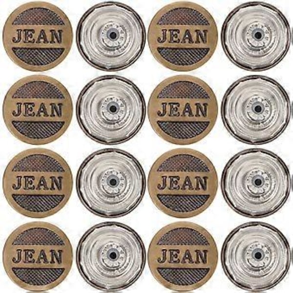 24 stk. Metallknapper uten søm Avtakbare jeansspenner Bukseknapper Jeansspenner DIY-tilbehør