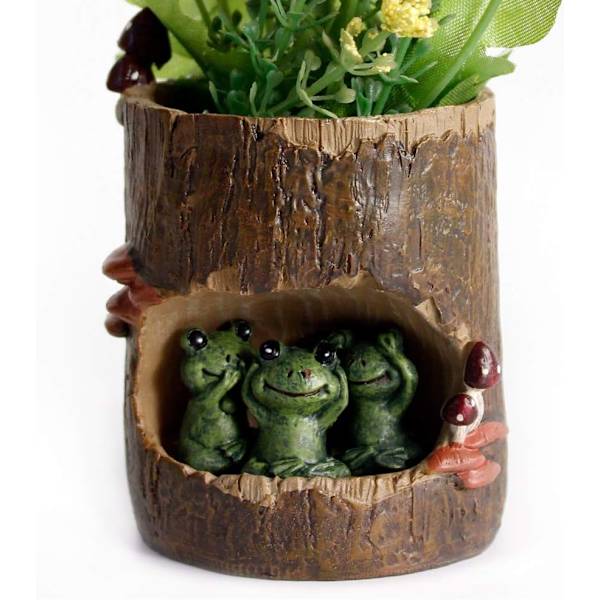 Blomkruka Succulent Planter Träd Hålp Krukor Harts Blomster Växt P