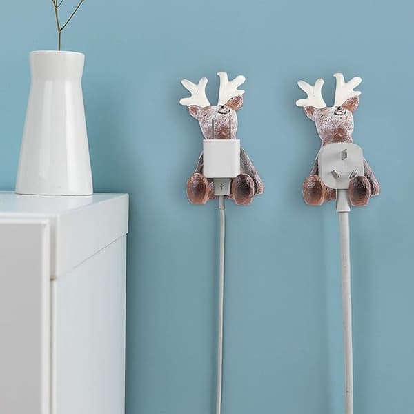 3-pack julmotiv tecknad spårlös krok plugg strömkabel O