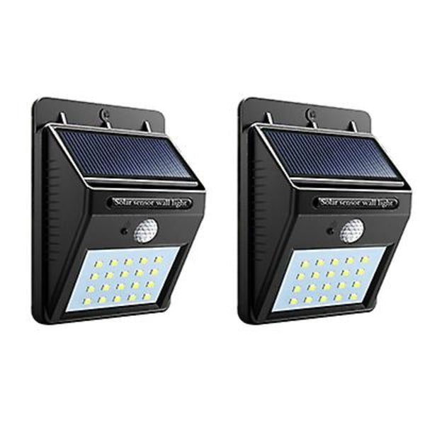 20 LED Vattentät Vägglampa med Solcellsensor/Rörelsesensor
