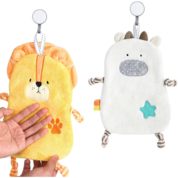 2-pack Barn Handdukar Söta Super Mjuka Absorberande Handdukar med Hängare