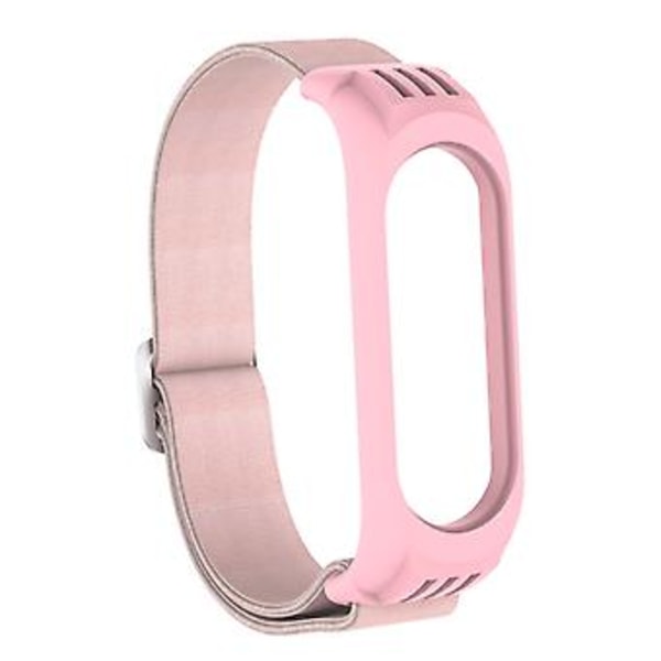 Til Xiaomi Mi Band 3 / 4 / 5 Twill 8-formet Spænde Urrem (Perle Pink)