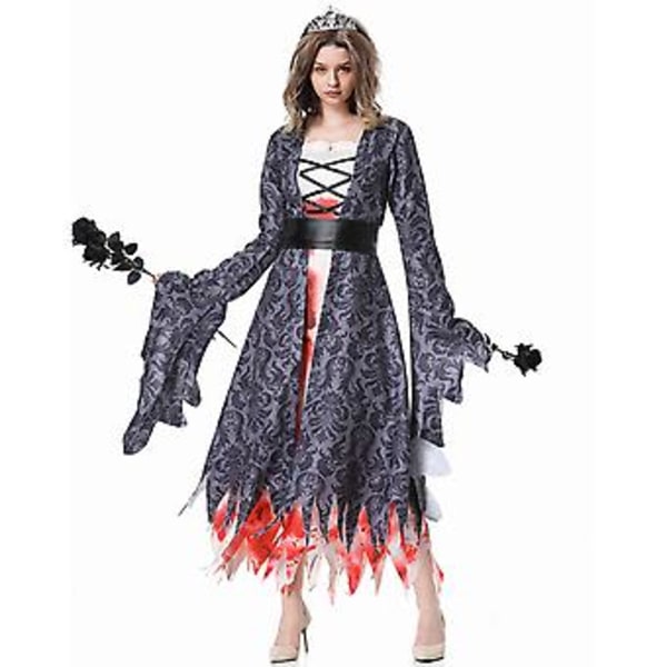 Halloween-verinen kauhuhaamu morsian kuningatar koristeasu
