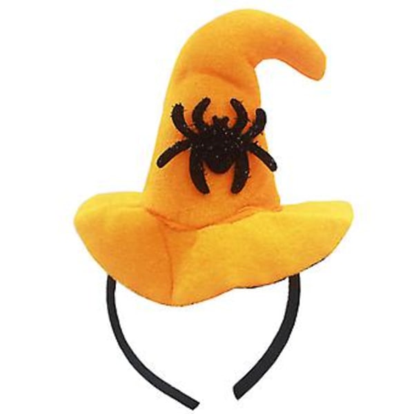 JUSCH 2-pakkauksen Halloween-naamiaiskaupunkipäähineet kallokurpitsa noita lasten hiusnauha (musta hämähäkki kaareva hattu hiusnauha), WZ-1675R