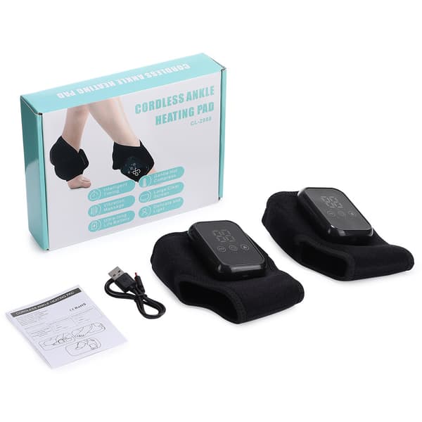 Lämpöhoitolaite, nilkka- ja jalkaliitoshierontalaite lämmitystoiminnolla, 1 pari musta Black 1 pair