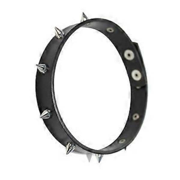 Chic Punk Rock Gotisk Lær Sølv Spike Nagle Stud Krage Choker Halskjede