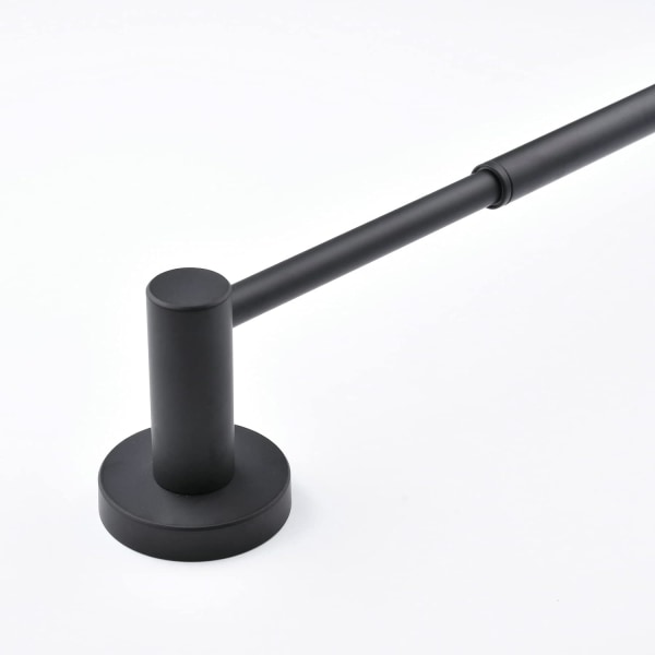 Justerbar handdukshållare 40CM till 66CM, väggmonterad badrumshandduksstång, svart, 304 rostfritt stål