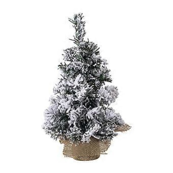 Flocked juletræ Kunstigt juletræ Desktop Xmas træ Mini juletræ til hylde Hjem Halloween Butik Udstillingsvindue (30 cm)