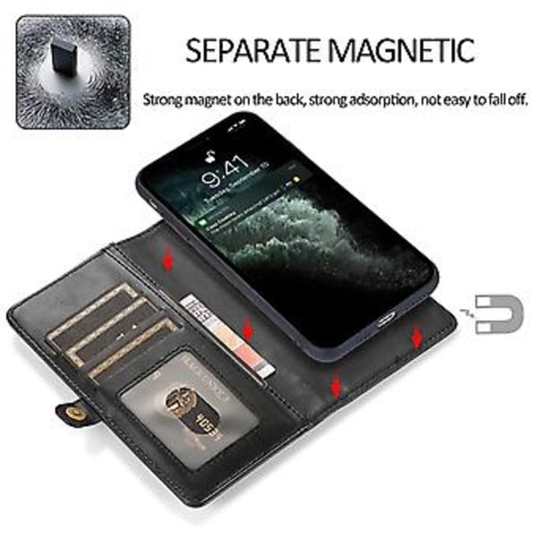 Avtakbart lærveske for iPhone 14 Plus (Svart)