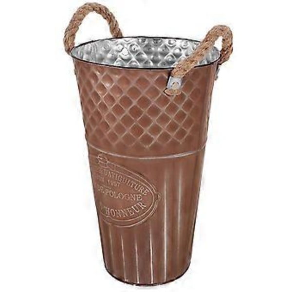Rautainen retro kukkaämpäri kotiin parvekkeelle kasveille ruukku puutarha kukkaämpäri maljakko