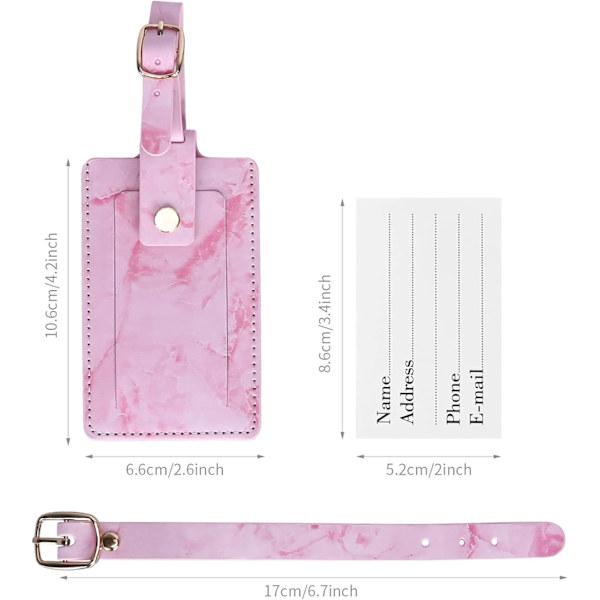 4 stk. (Pink&Black&Blue&Grey) Bagagemærker, Rejselæder Bagagemærker