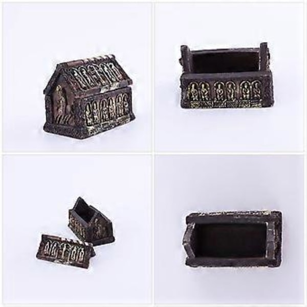 2 stk. Resin Halloween Miniature Kiste Ornamenter Mikro Landskabspleje Kiste Boks Rekvisitter