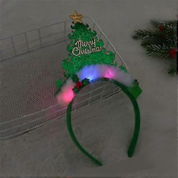 Festival Tema Hovedbøjle til Voksne Børn Julemandshat Hårbøjle med LED Feriefest Hovedbeklædning Festartikler Style 6 (Style 6)
