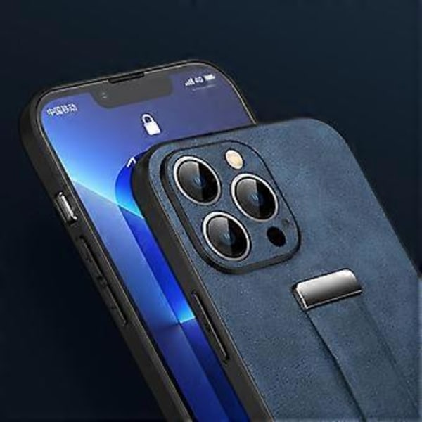 SULADA Fashion Series för iPhone 15 Pro Max Skal PU+PC+TPU med Rem Stativ (Stil A)