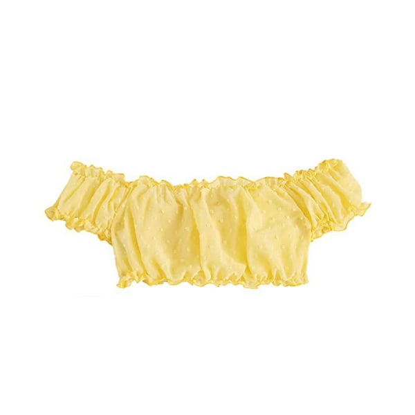 Kvinnors Självbindande Volang Trim Dobby Mesh Underkläder Set Sexig BH och
