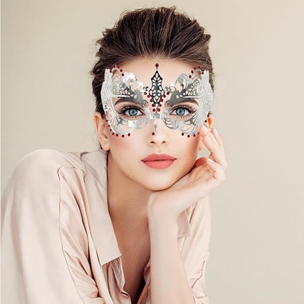 Diamantmaske, Solid Compliant Kvindemask Prom Maske til Fest Karneval Aften